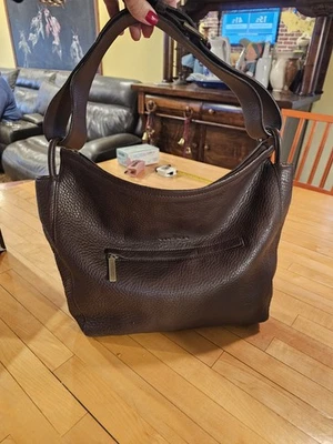 Bolso de Hombro Y2k De Colección Vía Spiga Cuero Guijarro Marrón Correa de Hombro Ancha EXCELENTE Foto 1 de 4