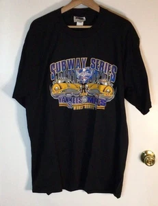 VTG 2000 Yankees Mets Subway World Series Taxi MLB Baseball Shirt Extra Large - Picture 1 of 5