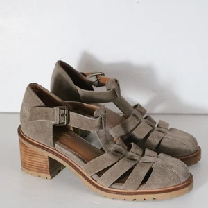 Sandalo pescatore Seychelles suola latchkey lug donna 8,5 scamosciato tortora tacco grosso - Foto 1 di 6