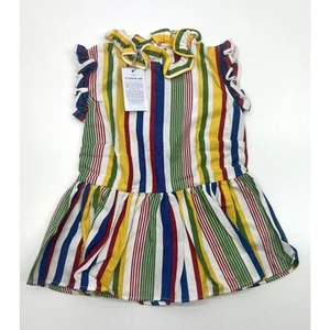 Studio 189 Women's Striped Ruffle Cotton Sleeveless Top Multicolor Size XS #63B - Picture 1 of 10