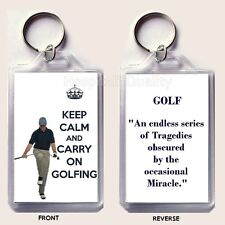 KEEP CALM AND CARRY ON GOLFING Keyring Unique Fathers' Day or Birthday Gift