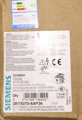 1pc Siemens 3RT5075-6AP36 Ac contactor free shipping - Image 1 of 2