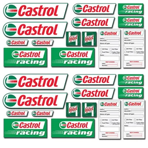 CASTROL RACING STICKER SET - 28 motorbike car motorsport race PVC stickers - Picture 1 of 1