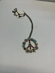 Vintage Betsy Johnson 1970’s Whimsical Peace Zeichen Halskette - Bild 1 von 4