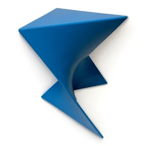 Mesa auxiliar moderna de plástico LeisureMod Randolph azul azul azul estilo Frank Gehry - Imagen 1 de 7