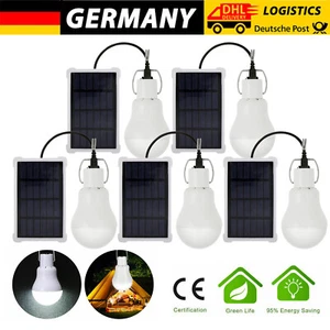 600LM LED Solar Glühbirne Solarleuchte Camping Lampe Außen Garten Beleuchtung DE - Bild 1 von 19
