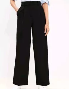 Ann Taylor LOFT Black Peyton Wide Leg Trouser Pants Size 6 NWT - Picture 1 of 22