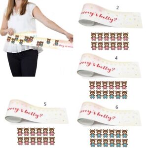 How Big is Moms Belly s Belly Measuring Tape & 12 Stickers for Baby-Shower