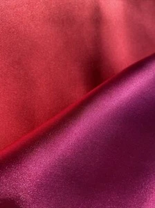 By Yard  100% Pure SILK Satin Fabric Holiday Dress Shirt Outfit Both Sides - Picture 1 of 4