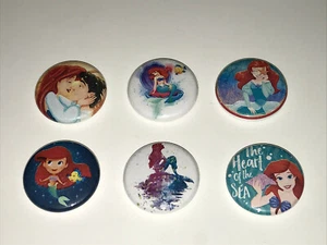 1" SET OF 6 DISNEY ARIEL THE LITTLE MERMAID LAPEL BADGE BUTTON PINS [P206] - Picture 1 of 1