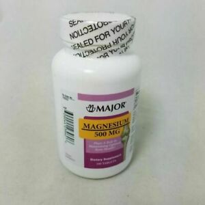 Major Magnesium 500mg 100ct Tablets -PACK OF 3 Bottles