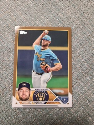 2023 Topps Gold Adrian Houser 1733/2023 Milwaukee Brewers #323 - Image 1 of 3