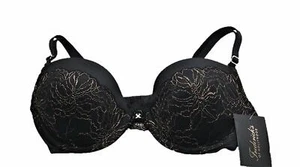 Frederick's Of Hollywood Bra Exxtreme Lace Cleavage Push up Black 34 B - Picture 1 of 6
