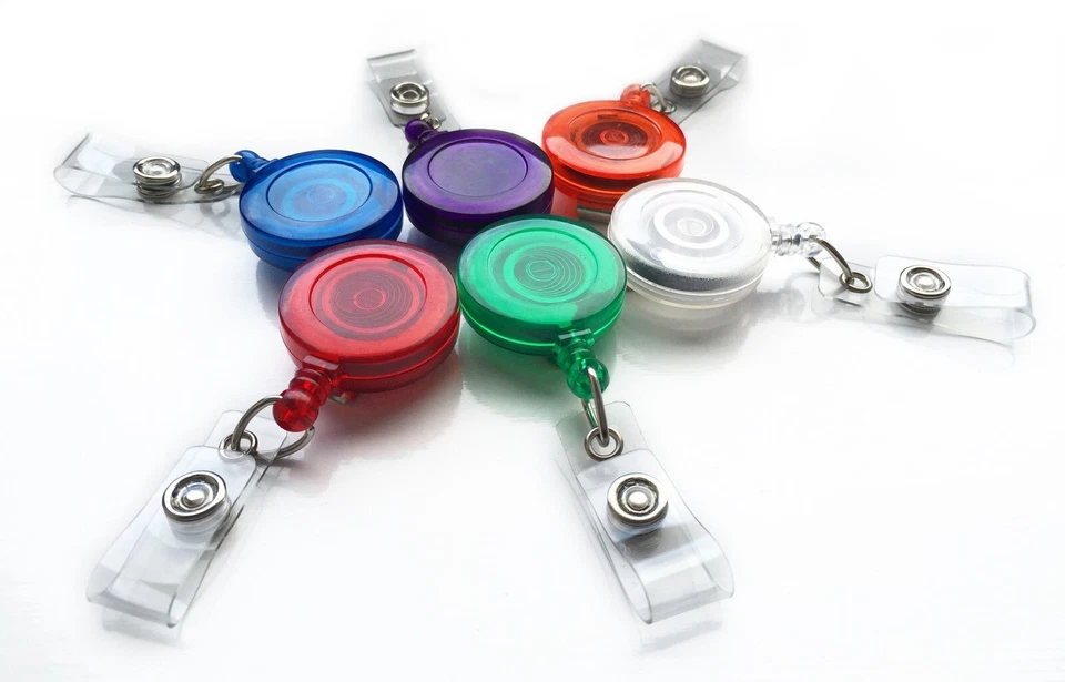 ADVANCED CARD BUREAU LTD ID Card Badge Reel Translucent Retractable YOYO ID Card Holder Free P&P