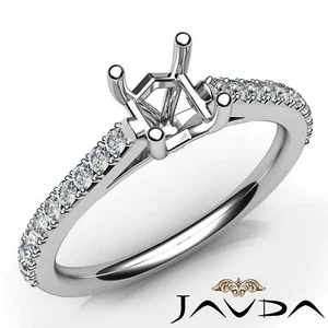 Princess Diamond Share Prong Set Semi Mount Engagement Ring 14k White Gold 0.3Ct - Picture 1 of 7