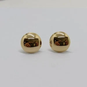 ORECCHINI A BOTTONE SENZA PIETRE IN ORO GIALLO 18KT 1,6 GRAMMI (7580) - Photo 1/9