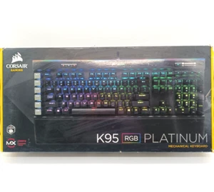 Corsair K95 RGB PLATINUM Cherry Verkabelte Gaming-Tastatur QWERTZ DE - Schwarz - Afbeelding 1 van 4