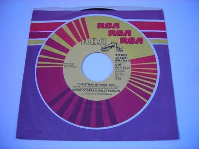 PROMO w SLEEVE Kenny Rogers & Dolly Parton Christmas without You 1984 45rpm VG++ Foto 1 de 2