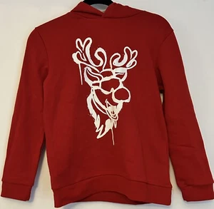 BOYS RED & WHITE FESTIVE REINDEER HOODIE CHRISTMAS BNWT 9-10 YEARS GIFT XMAS - Picture 1 of 13