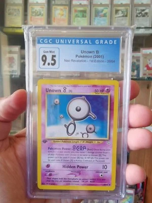 Pokemon Card 2001 1ST EDITION CGC 9.5 UNOWN B Uncommon 39/64 Neo Revelation GEM - Image 1 of 2