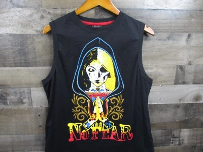 Camisa sin mangas vintage No Fear para hombre XL negra Santa Muerte calavera de la muerte mexicana Foto 1 de 4