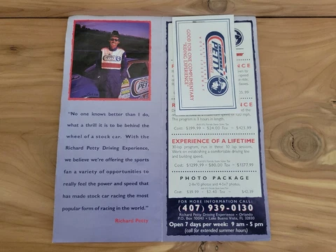 Disney | Collectable | Richard Petty Driving Experience | Brochure with Ticket! Cover