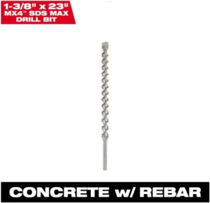 Milwaukee 1-3/8 pulgadas x 23 in. Broca de carburo SDS-MAX de 4 cortadores - Imagen 1 de 6