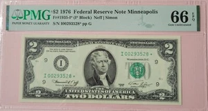 1976 $2 Federal Reserve Star Note Minneapolis Fr#1935-I  PMG 66EPQ  GEM UNC - Picture 1 of 2