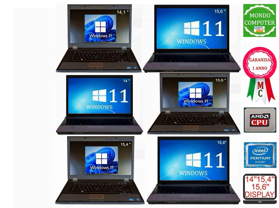 COMPUTER PORTATILE  CPU INTEL DUAL CORE SSD WINDOWS 11 PRO - Immagine 1 di 1