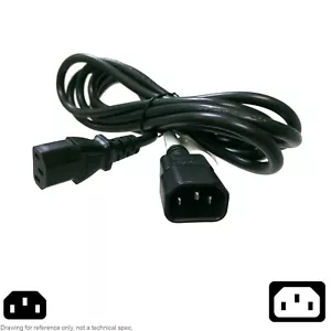 Cable AC Power Cord IEC C13 C14 PDU Extension 10FT 18AWG HP 142263-003 WS-002 - Picture 1 of 2