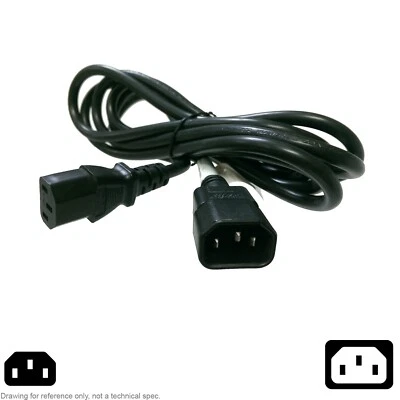 Cable AC Power Cord IEC C13 C14 PDU Extension 10FT 18AWG HP 142263-003 WS-002 - Image 1 of 2