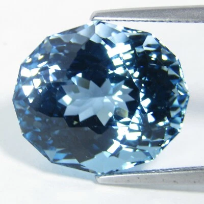 27.35Cts Excellent Natural Baby Blue Topaz Oval Custom Cut Loose Gem - Image 1 of 4