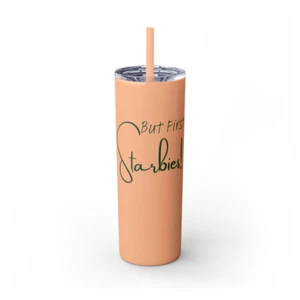 But First Starbies Glitter Tumbler with Straw, 20oz Gift Coffee lover - Picture 1 of 37