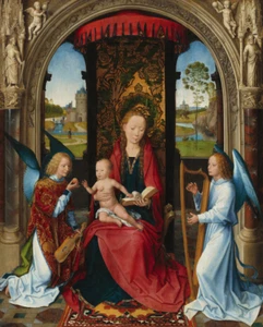 Virgen y Niño con Ángeles | Hans Memling | Arte Bíblico Renacimiento 1480 - Imagen 1 de 9