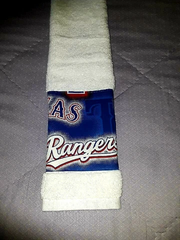 Texas Rangers Hand towel Handmade   GREAT for golf bags, gym bags, bars etc Cover