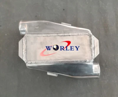 Universal Aluminium Air Water Liquid Intercooler Chargecooler 180° Inlet Outlet - Image 1 of 4