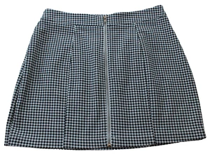NUEVA CON ETIQUETAS FOREVER 21 FALDA CORTA NEGRA BLANCA HOUNDSTOOTH CREMALLERA DELANTERA ABIERTA - Imagen 1 de 5
