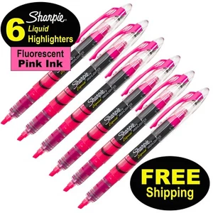 Sharpie 1754464 Liquid Highlighter Fluorescent Pink Ink, Pack of 6 - Picture 1 of 4