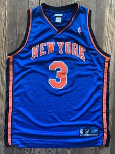 Stephon Marbury Men's 52 XXL Reebok Authentic New York Knicks Blue NBA Jersey - Picture 1 of 8