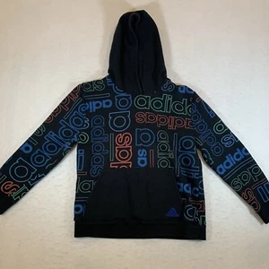 Adidas Logo Hoodie Youth Large 14/16 Multi-Color Grid Logo - Picture 1 of 9