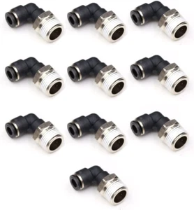 Raccordi Aria Push to Connect 1/4 Pollice Tubo OD X 1/8" Npt Gomito Linea Aria Rapida - Foto 1 di 12