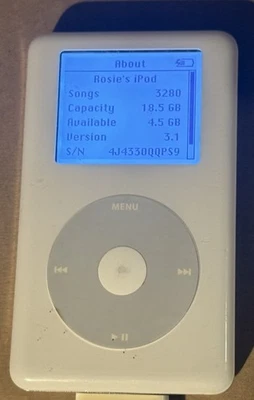 2004 Apple iPod Photo 4th Generation White 20GB - Monochrome Display 3000 Songs - Image 1 of 2