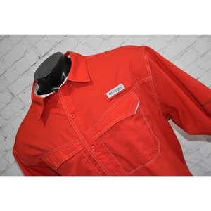 Columbia PFG Performance Fishing Gear Shirt Mens Size XL Polyester Red ** - Picture 1 of 11