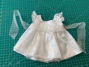 BUILD-A-BEAR WEDDING DRESS WHITE LACE TULLE & SILK With Ribbon Tie Lacy - Picture 1 of 19