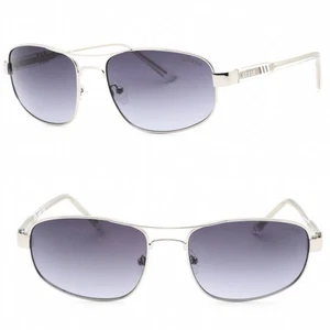 Guess Factory Herren Sonnenbrille rechteckig Nickeltin Gestell Farbverlauf blaue Gläser - Bild 1 von 5