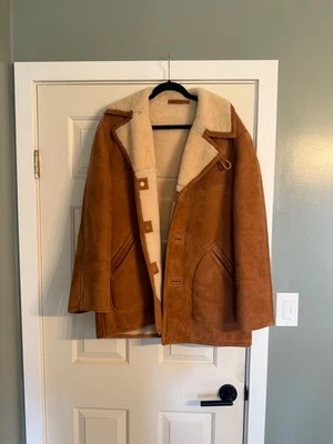 Jaqueta Vintage Matterhorn Marlboro Tamanho 40 Casaco Sherpa Pele de Carneiro Anos 70 Anos 80 - Imagem 1 de 4