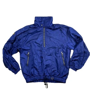 Vintage Descente Herren große Skijacke Pull Over 1/2 Zip blau Kragen M3Y - Bild 1 von 5