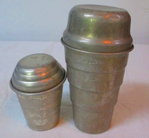 2 Vintage Aluminum Mixer/Shaker/ Smoothie Gravy Maker with Lid 2 CUP & 1 CUP - Picture 1 of 15