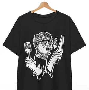 Anthony Bourdain (Knife and Fork)  T-shirt Unisex Tee - Picture 1 of 4
