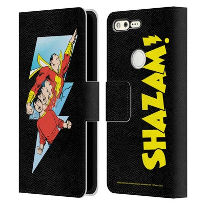 OFFICIAL JUSTICE LEAGUE DC COMICS SHAZAM LEATHER BOOK CASE FOR GOOGLE PHONES - Image 1 of 4